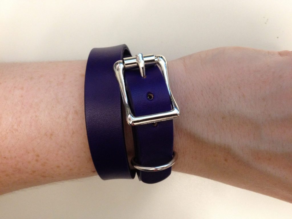 Holmes Custom Leather purple leather double wrap bracelet