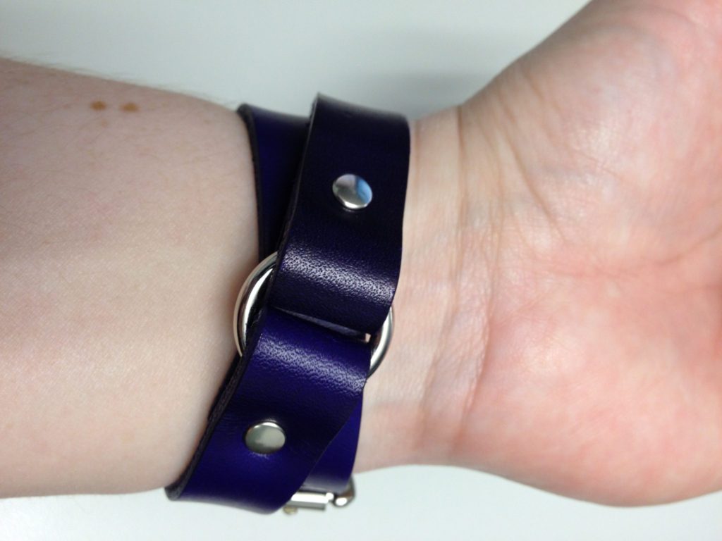 Holmes Custom Leather purple leather double wrap bracelet