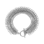 B0237 European 4 in 1 sheet stainless steel chainmaille bracelet