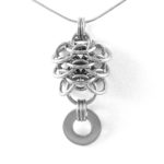 N1702 Dragonscale wasp nest washer stainless steel chainmaille necklace